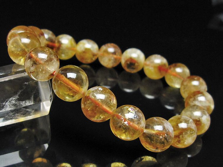 虹入り シトリン ブレスレット 11mm [t366-13837] 1枚目