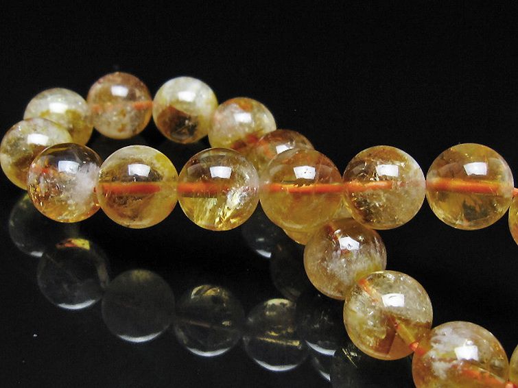 虹入り シトリン ブレスレット 11mm [t366-13837] 2枚目