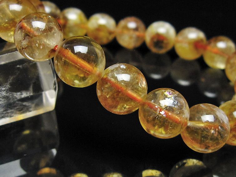 虹入り シトリン ブレスレット 11mm [t366-13837] 3枚目