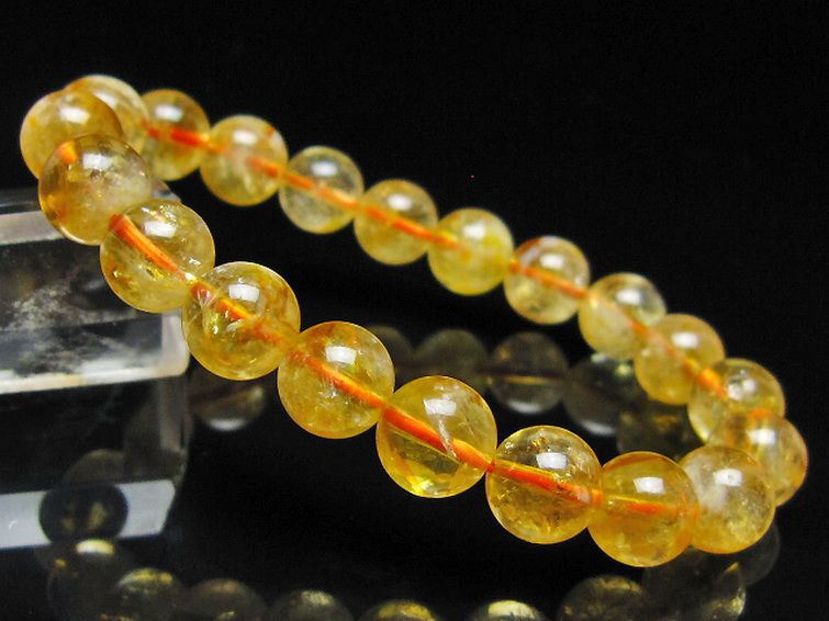 虹入り シトリン ブレスレット 9mm [t366-13844] 1枚目