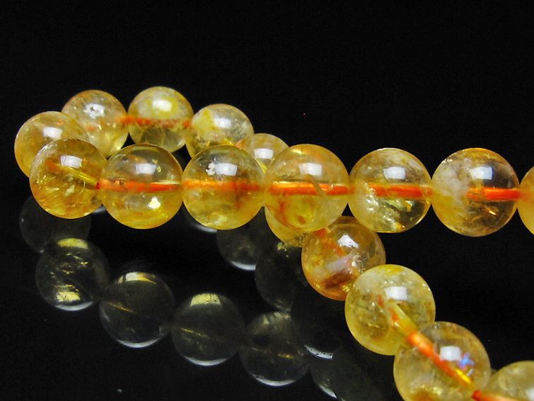 虹入り シトリン ブレスレット 9mm [t366-13844] 2枚目