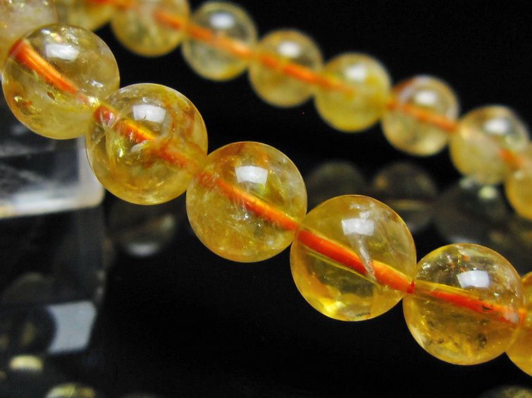 虹入り シトリン ブレスレット 9mm [t366-13844] 3枚目