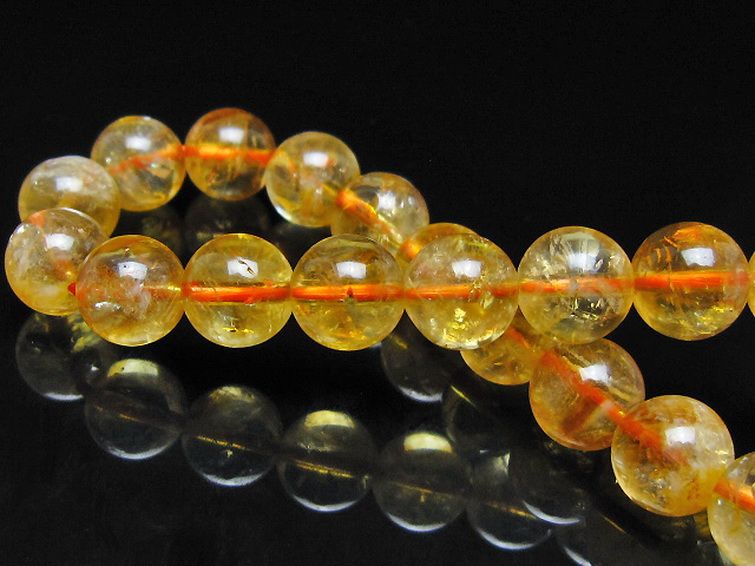 虹入り シトリン ブレスレット 9mm [t366-13863] 2枚目