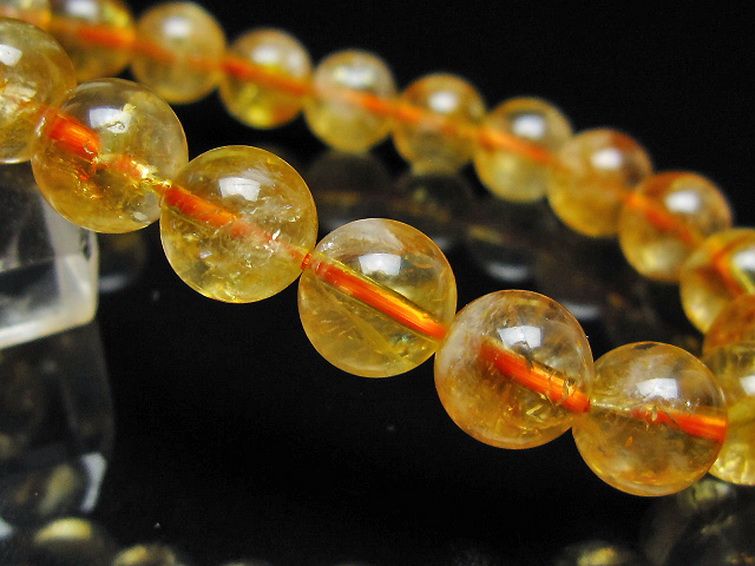 虹入り シトリン ブレスレット 9mm [t366-13863] 3枚目