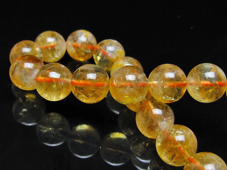 虹入り シトリン ブレスレット 10mm [t366-13872] 2枚目