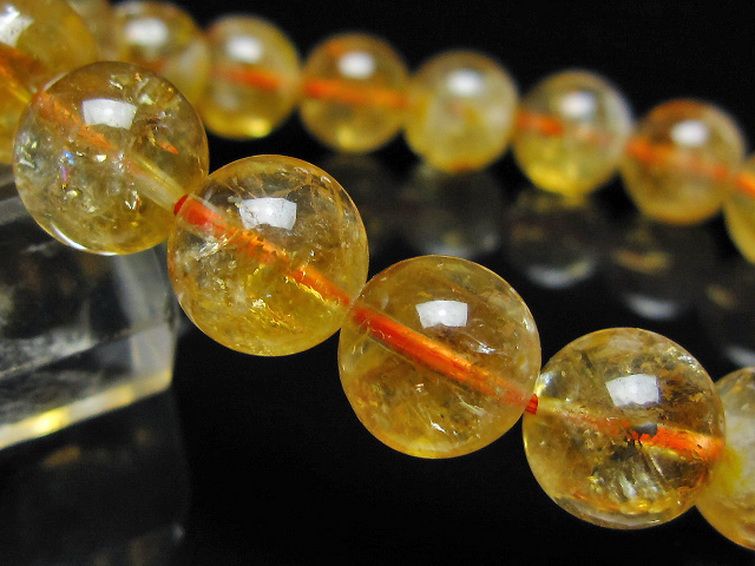 虹入り シトリン ブレスレット 11mm [t366-13877] 3枚目