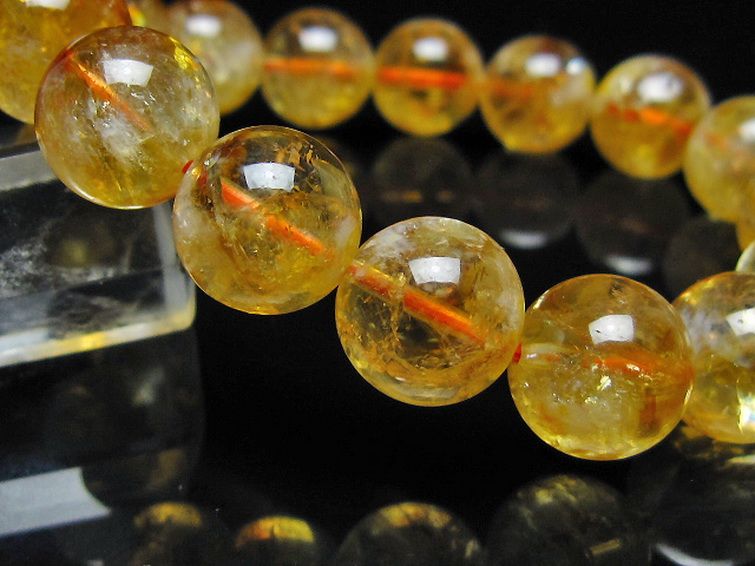 虹入り シトリン ブレスレット 13mm [t366-13890] 3枚目