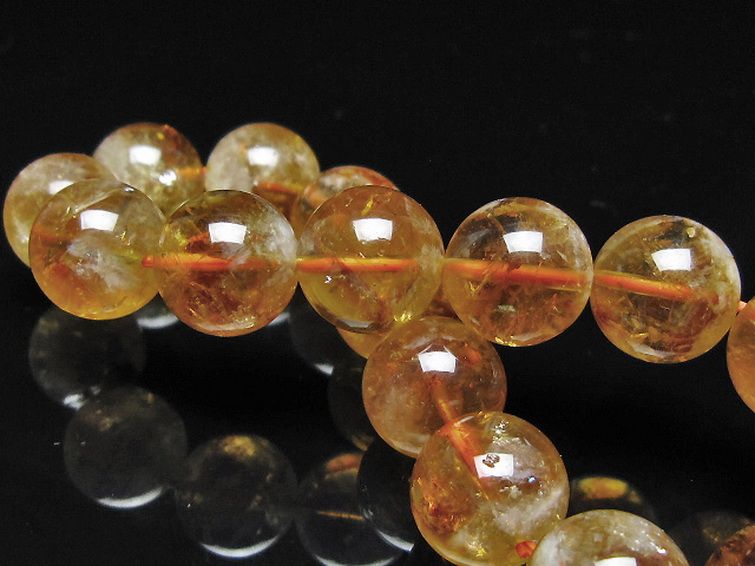 虹入り シトリン ブレスレット 14mm [t366-13891] 2枚目