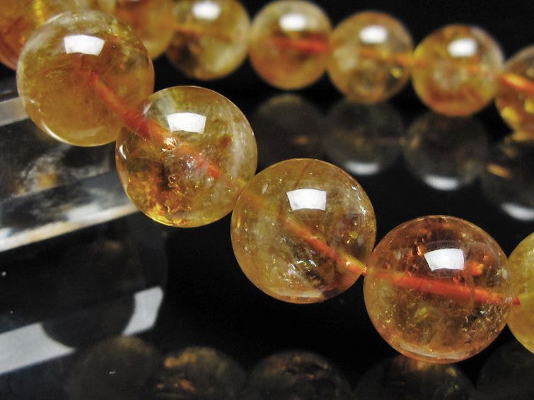 虹入り シトリン ブレスレット 14mm [t366-13891] 3枚目