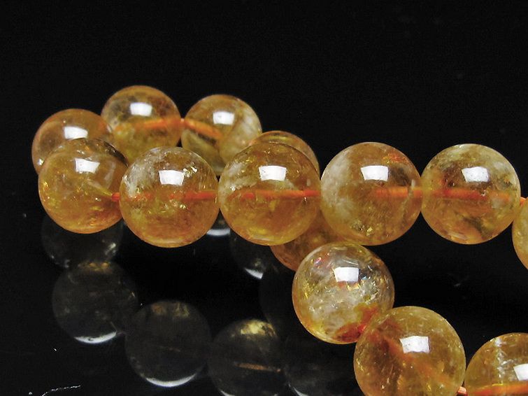 虹入り シトリン ブレスレット 14mm [t366-13892] 2枚目