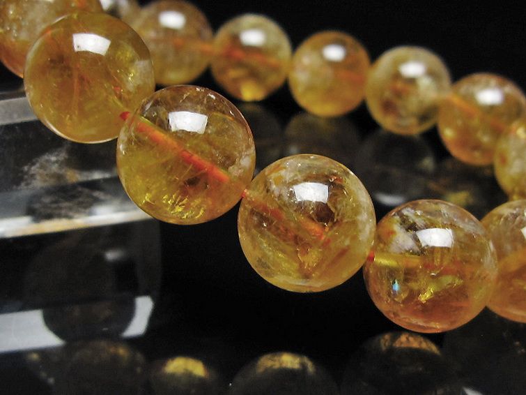 虹入り シトリン ブレスレット 14mm [t366-13892] 3枚目