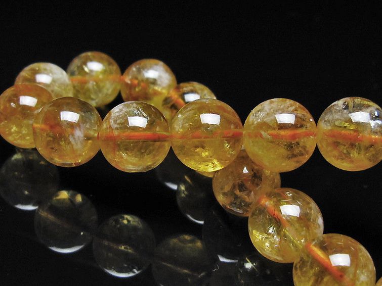 虹入り シトリン ブレスレット 12mm [t366-13896] 2枚目