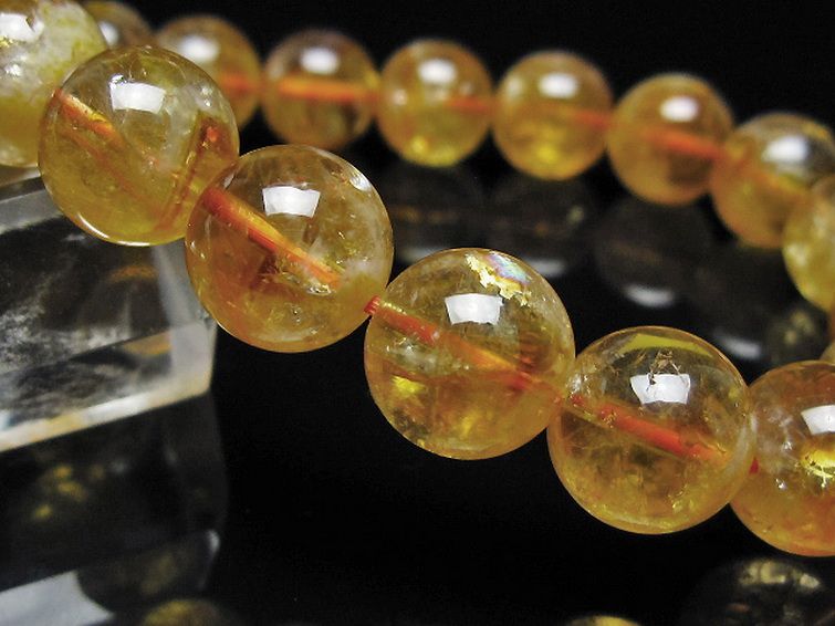 虹入り シトリン ブレスレット 12mm [t366-13896] 3枚目
