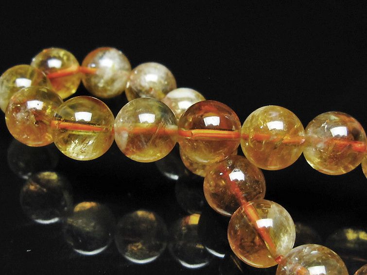 虹入り シトリン ブレスレット 10mm [t366-13901] 2枚目