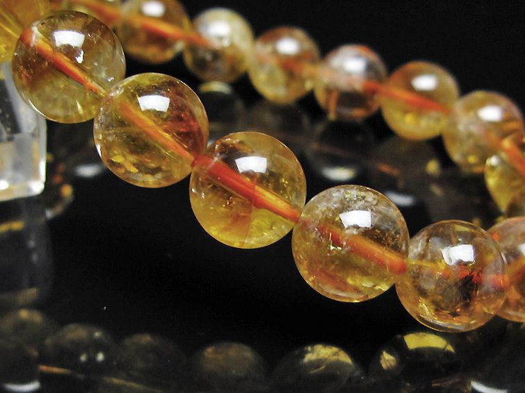 虹入り シトリン ブレスレット 10mm [t366-13901] 3枚目