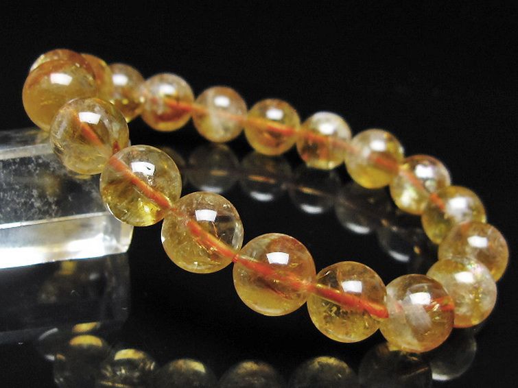 虹入り シトリン ブレスレット 10mm [t366-13902] 1枚目