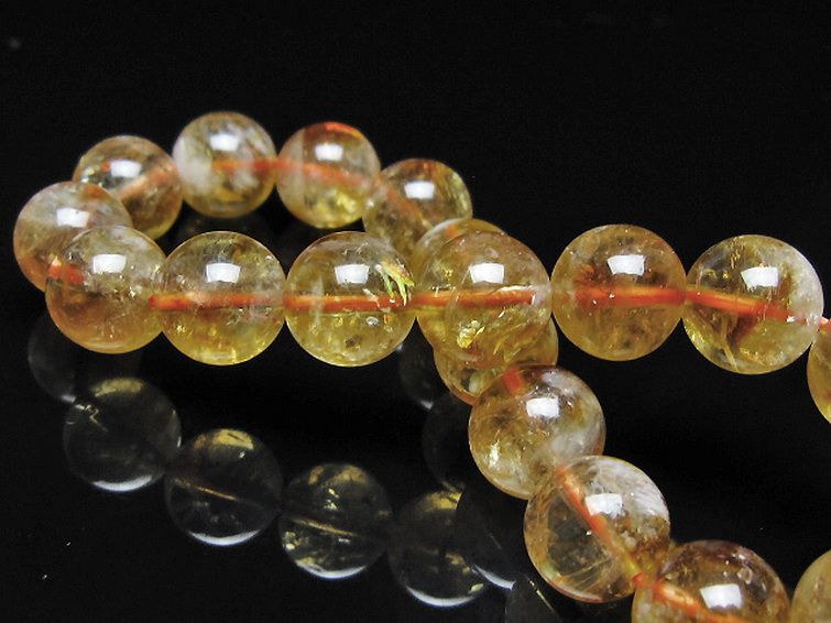 虹入り シトリン ブレスレット 10mm [t366-13902] 2枚目