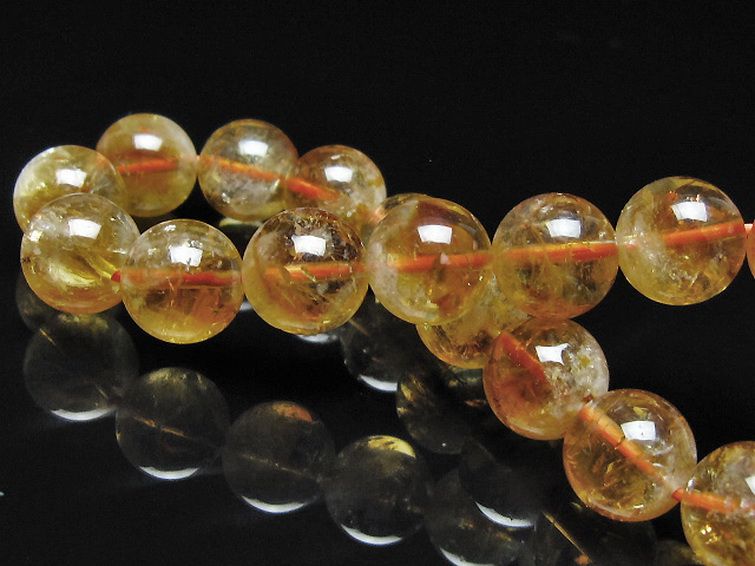 虹入り シトリン ブレスレット 11mm [t366-13911] 2枚目