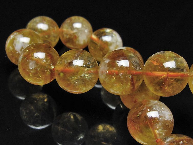 虹入り シトリン ブレスレット 13mm [t366-13915] 2枚目