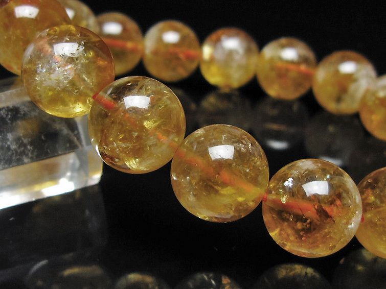 虹入り シトリン ブレスレット 13mm [t366-13915] 3枚目