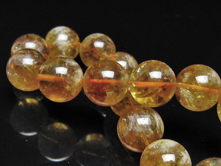 虹入り シトリン ブレスレット 14mm [t366-13916] 2枚目