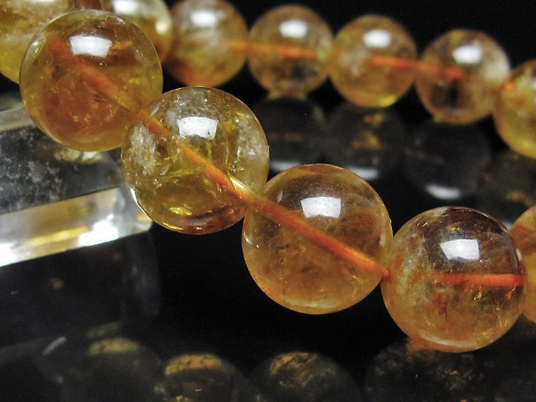 虹入り シトリン ブレスレット 14mm [t366-13916] 3枚目