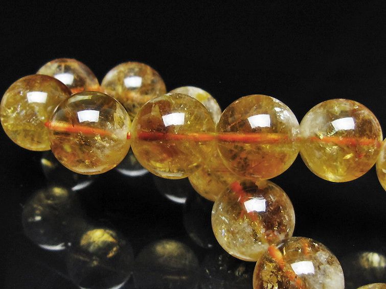 虹入り シトリン ブレスレット 14mm [t366-13917] 2枚目