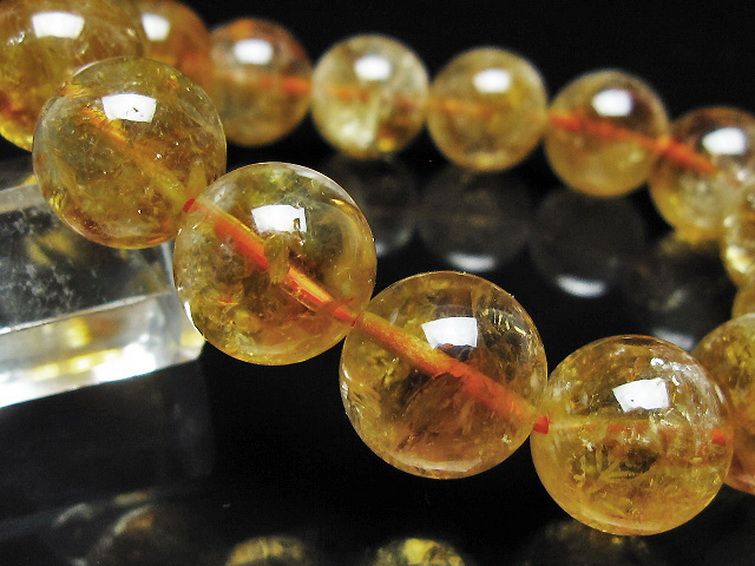 虹入り シトリン ブレスレット 14mm [t366-13917] 3枚目