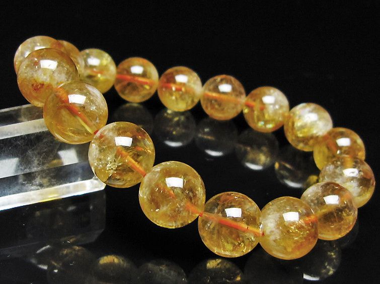 虹入り シトリン ブレスレット 13mm [t366-13919] 1枚目