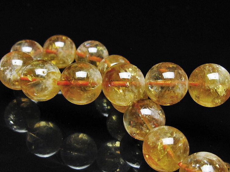 虹入り シトリン ブレスレット 13mm [t366-13919] 2枚目