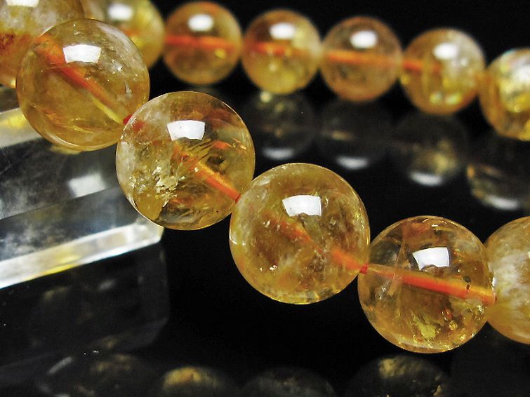 虹入り シトリン ブレスレット 13mm [t366-13919] 3枚目