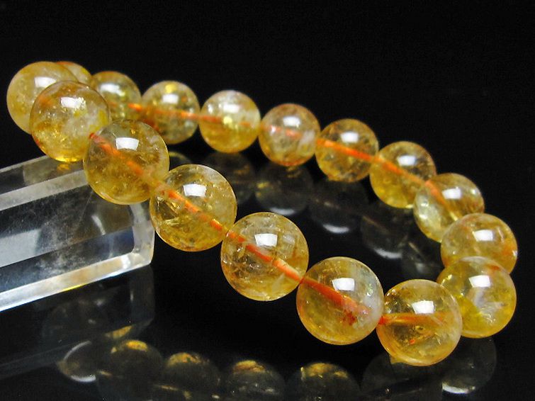虹入り シトリン ブレスレット 12mm [t366-13921] 1枚目