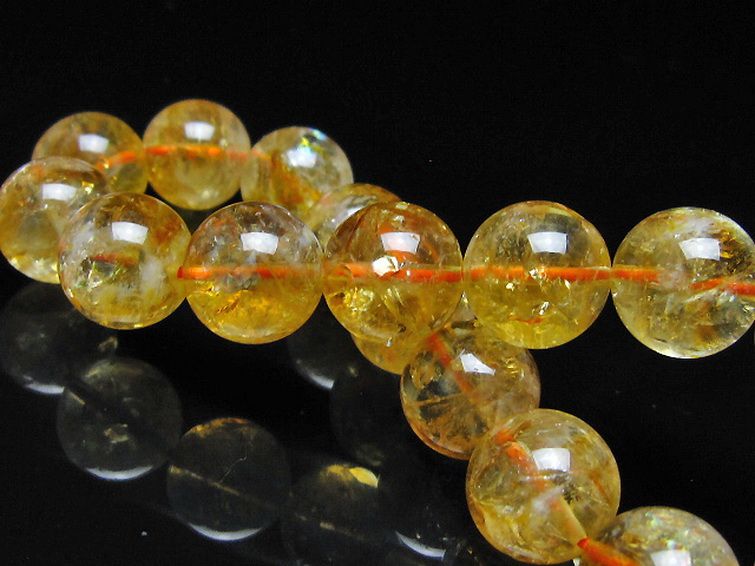 虹入り シトリン ブレスレット 12mm [t366-13921] 2枚目