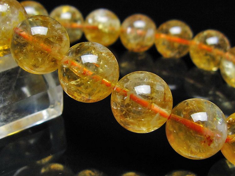 虹入り シトリン ブレスレット 12mm [t366-13921] 3枚目