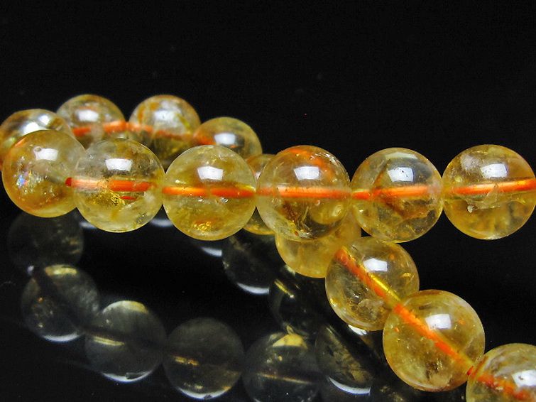 虹入り シトリン ブレスレット 11mm [t366-13922] 2枚目