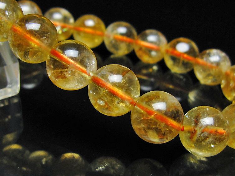虹入り シトリン ブレスレット 11mm [t366-13922] 3枚目