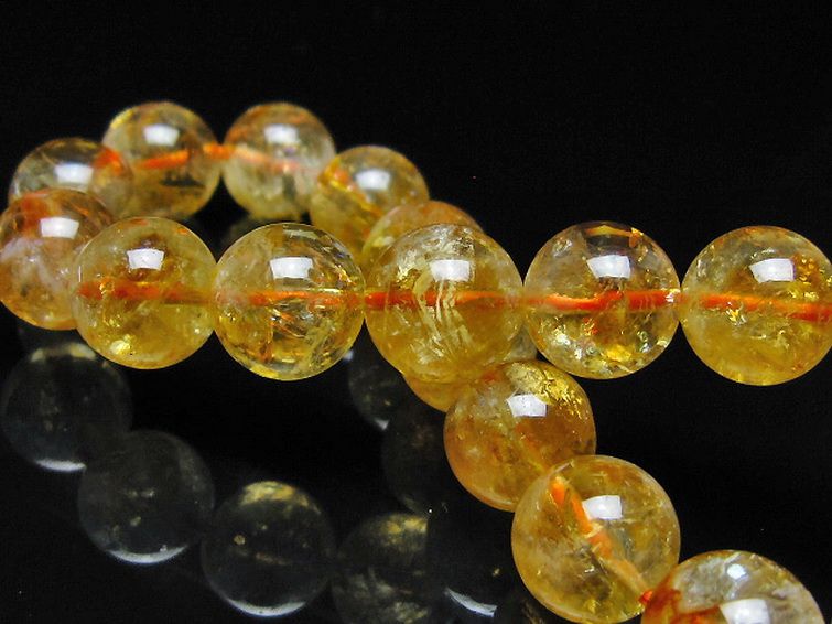 虹入り シトリン ブレスレット 11mm [t366-13923] 2枚目