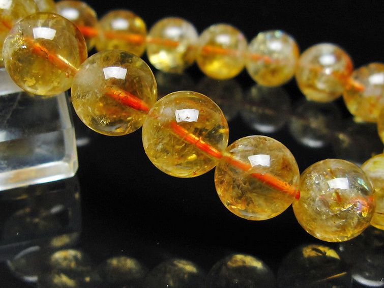 虹入り シトリン ブレスレット 11mm [t366-13923] 3枚目