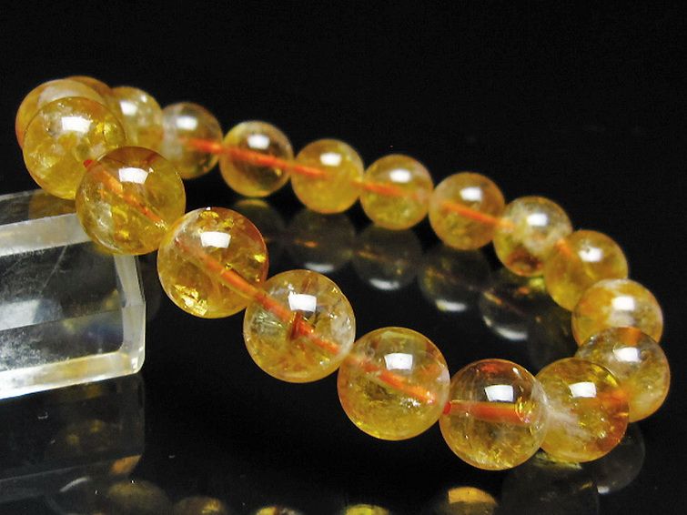 虹入り シトリン ブレスレット 11mm [t366-13924] 1枚目
