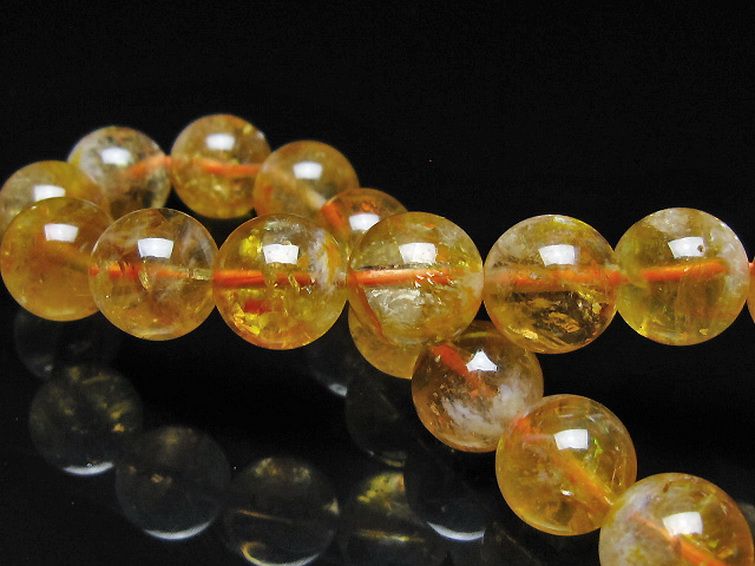 虹入り シトリン ブレスレット 11mm [t366-13924] 2枚目