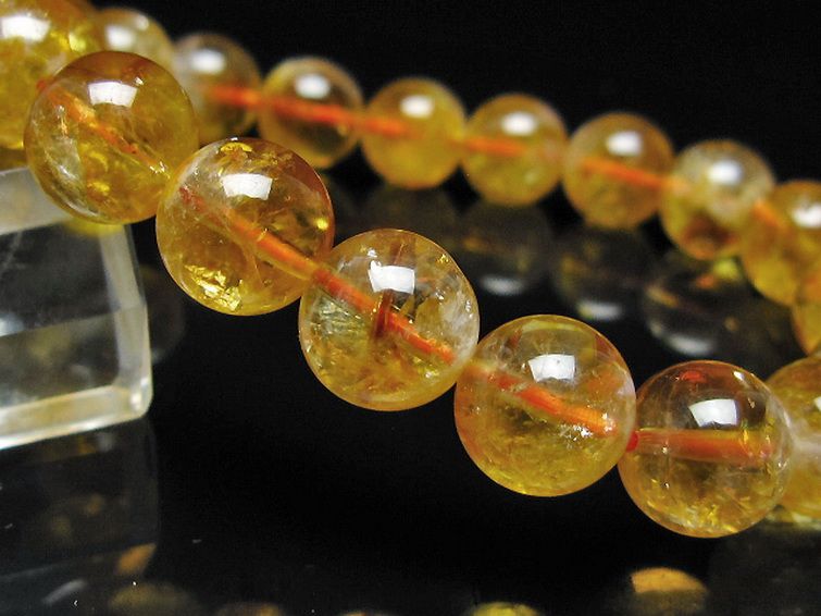 虹入り シトリン ブレスレット 11mm [t366-13924] 3枚目
