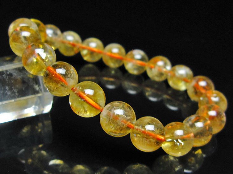 虹入り シトリン ブレスレット 10mm [t366-13928] 1枚目