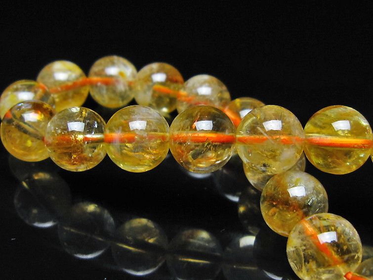 虹入り シトリン ブレスレット 10mm [t366-13928] 2枚目