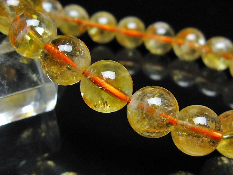 虹入り シトリン ブレスレット 10mm [t366-13928] 3枚目
