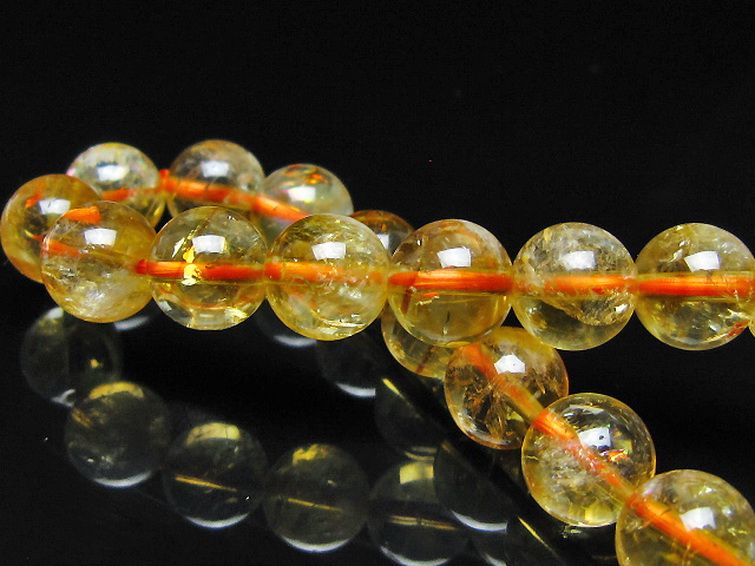 虹入り シトリン ブレスレット 10mm [t366-13929] 2枚目