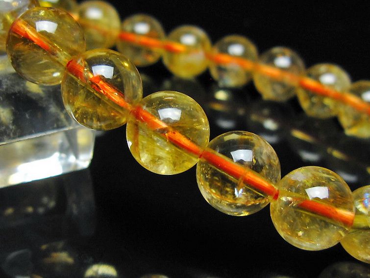 虹入り シトリン ブレスレット 10mm [t366-13929] 3枚目