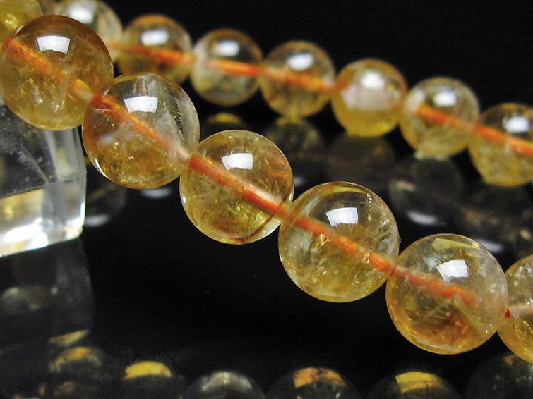 虹入り シトリン ブレスレット 10mm [t366-13932] 3枚目