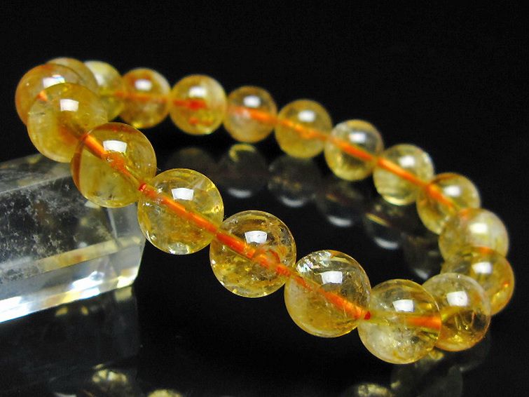 虹入り シトリン ブレスレット 10mm [t366-13933] 1枚目