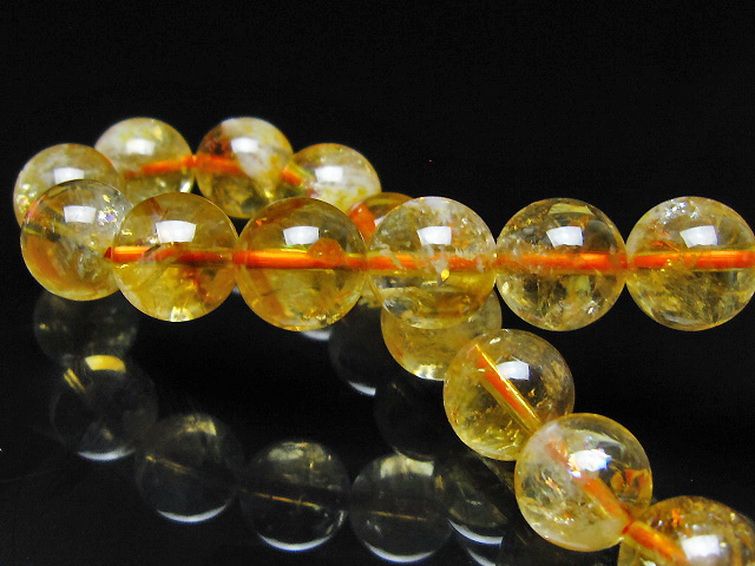 虹入り シトリン ブレスレット 10mm [t366-13933] 2枚目