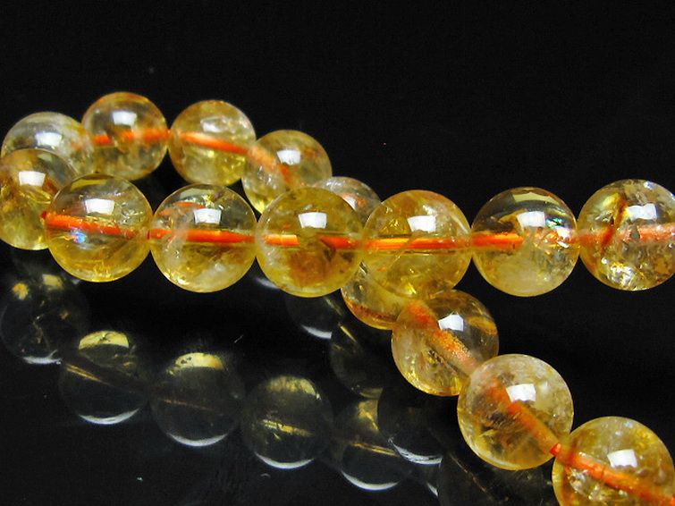 虹入り シトリン ブレスレット 10mm [t366-13935] 2枚目